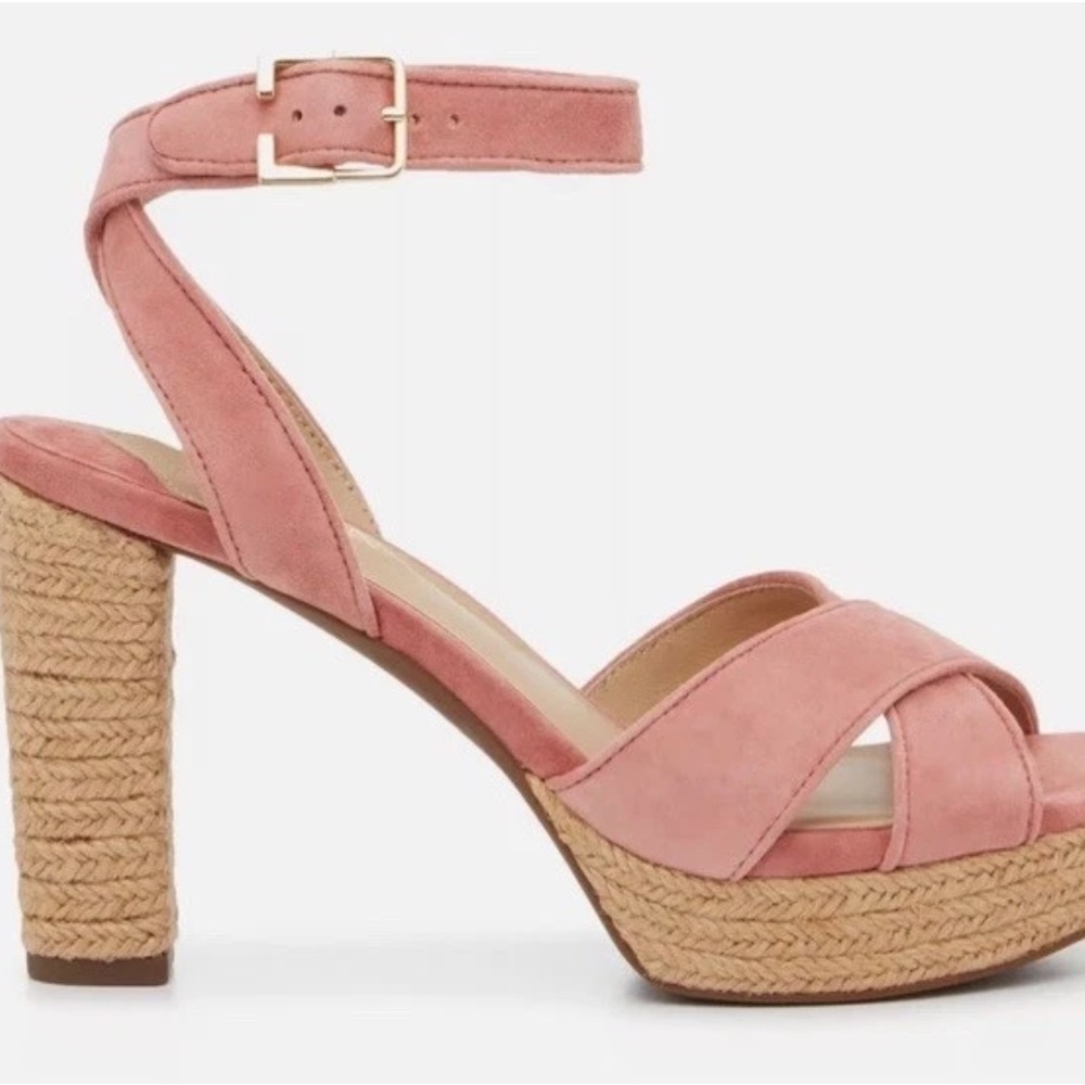 Woman's Lauren Ralph Lauren Pastel Pink Leather Sasha Platform Sandal Size 7 New - Picture 7 of 9